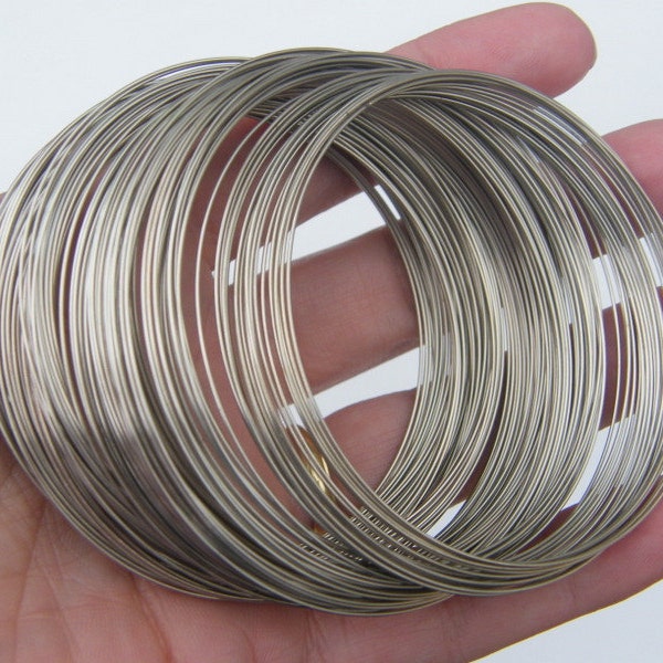 200 Loops memory wire 65 - 70mm silver tone 11248
