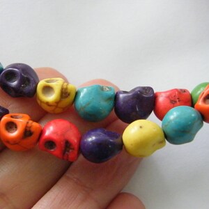 38 Mixed colours skull beads 10 x 8mm SK6 image 3