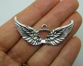 2 Engelvleugelbedels antiekzilverkleur AW11111