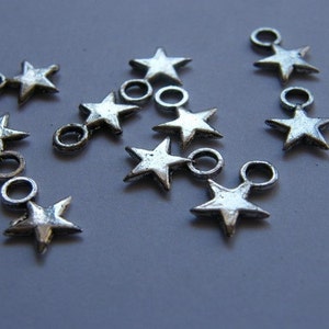 BULK 50 Star charms antique silver tone S11 SALE 50% OFF image 3