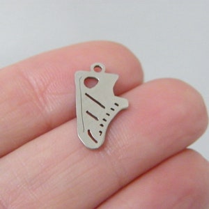 8 Charms para zapatillas de running en acero inoxidable plateado SP12