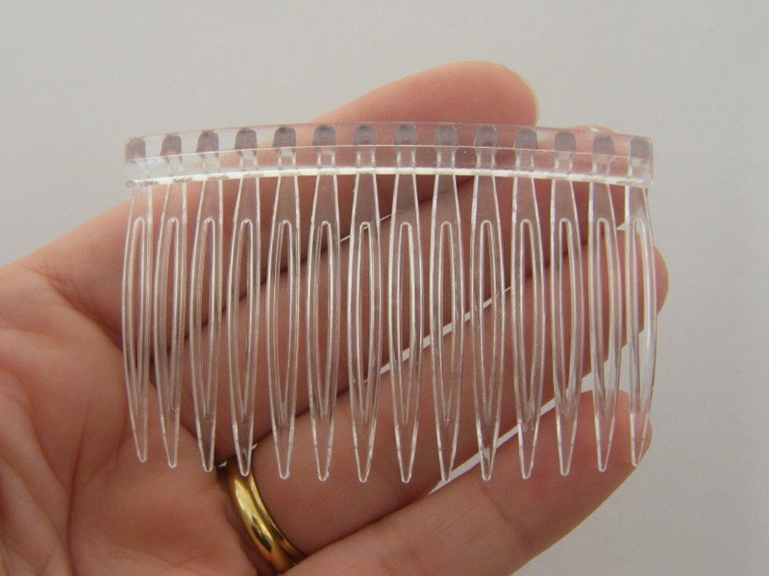 20 Hair Comb Slides 71 X 46mm Transparent Acrylic Etsy