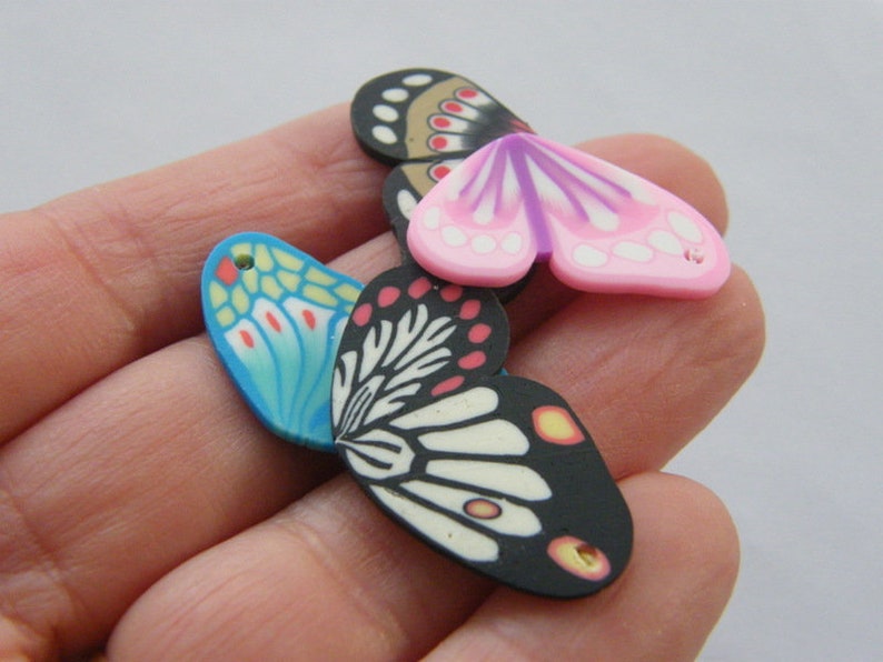 BULK 30 Butterfly Wings Random Mixed Charm Polymer Clay A433 Etsy