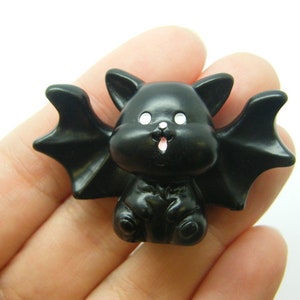 1 Bat embellishment miniature black resin HC748 image 1