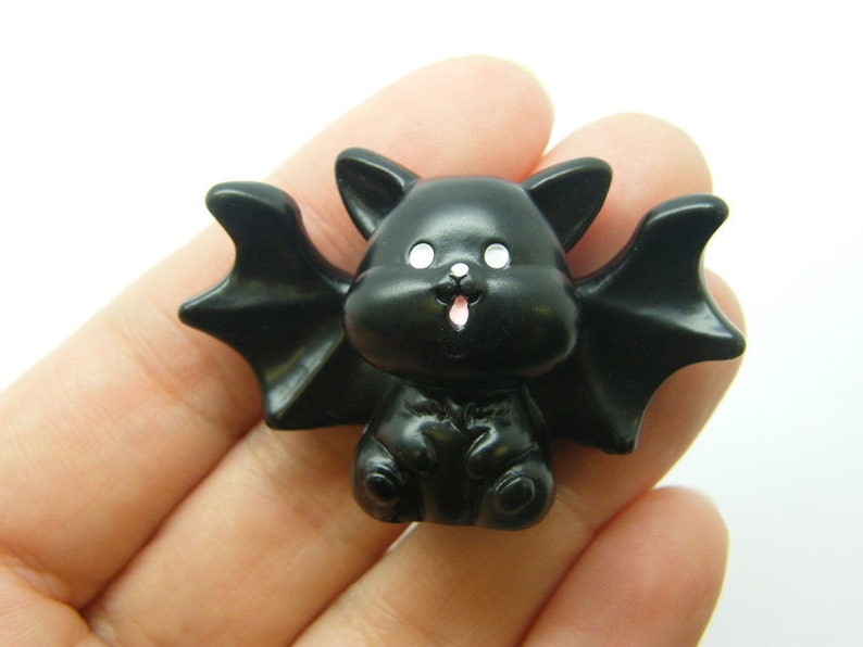 1 Bat embellishment miniature black resin HC748 image 1