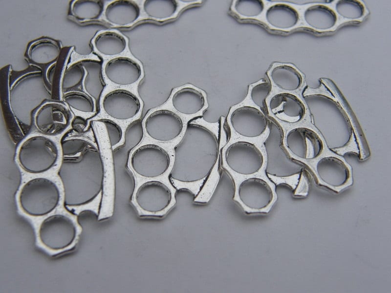 BULK 50 Brass Knuckles Antique Silver Tone G22 Etsy