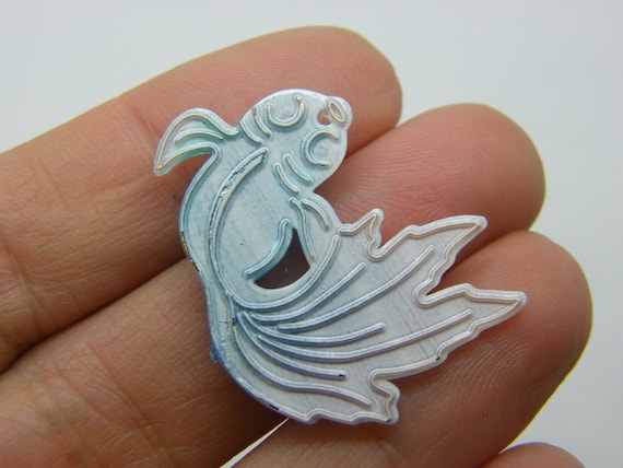 20 Goldfish Fish Pendants Green Blue Purple Pink Acrylic
