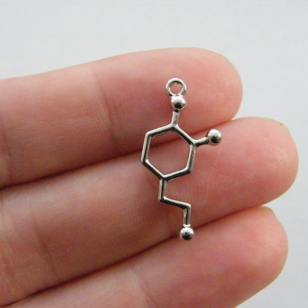 BULK 20 Dopamine charms silver tone MD45