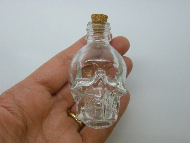 Bottiglia Vetro Teschio 1 Litro - Chiusura Ermetica, Per Acqua, Vino, Liquori, Design Decorativo - Foto 2