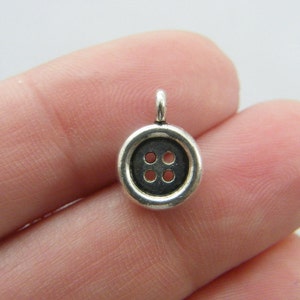 10 Button charms tibetan silver P497