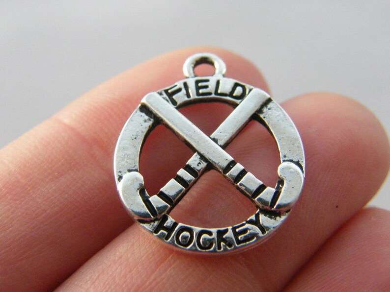 6 Field Hockey Charms Antique Silver Tone SP223 Etsy