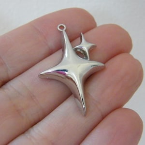 4 Stars charms  silver tone S47