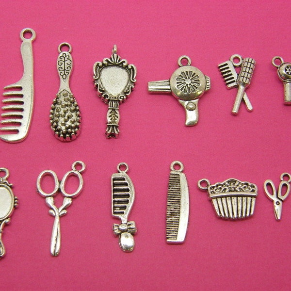 The Hairdresser Collection - 13  antique silver tone charms