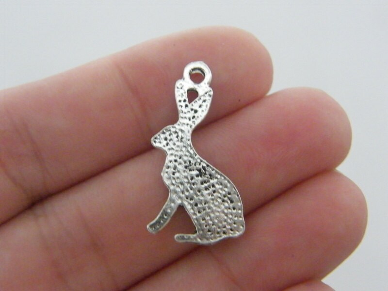 Charms Anhänger Katze 10 Hase Kaninchen Charms Antikem Silber Ton
