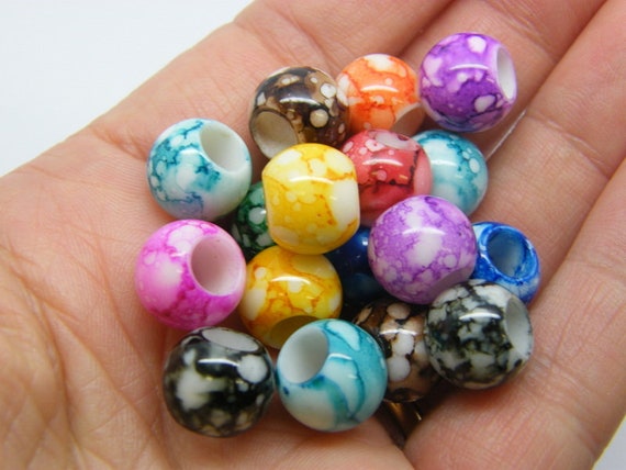 40 Beads Random Mixed Big Hole Acrylic BB385 SALE 50 OFF Etsy
