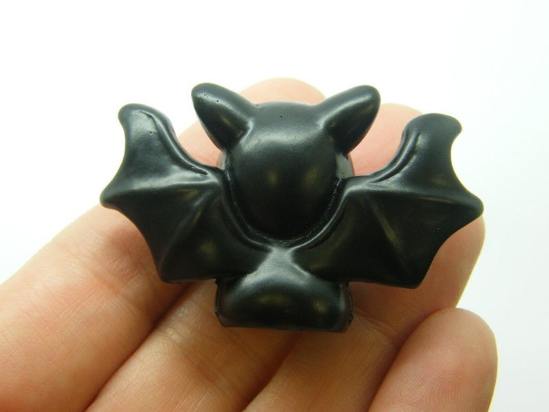 1 Bat embellishment miniature black resin HC748 image 3
