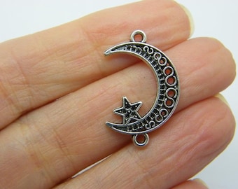 BULK 50 maanster verbindingsbedels antiekzilver M37 - 50% KORTING SALE