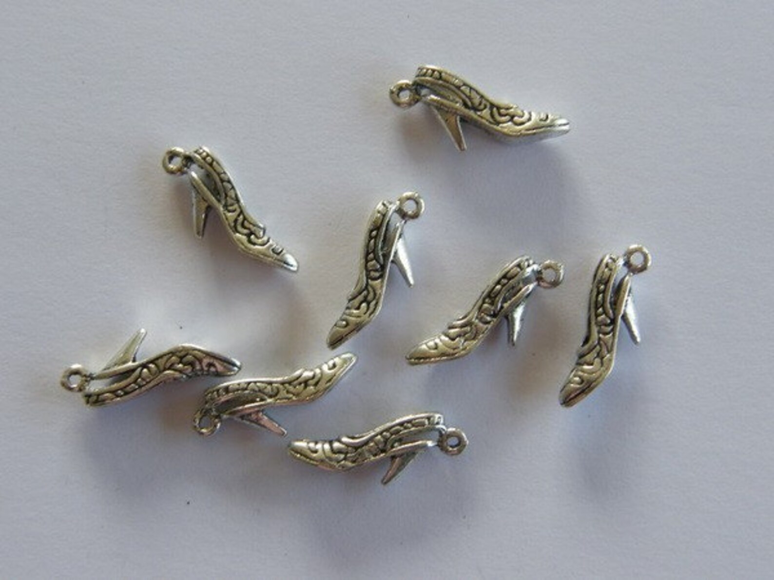 BULK 50 High Heel Shoe Charms Antique Silver Tone CA206 Etsy