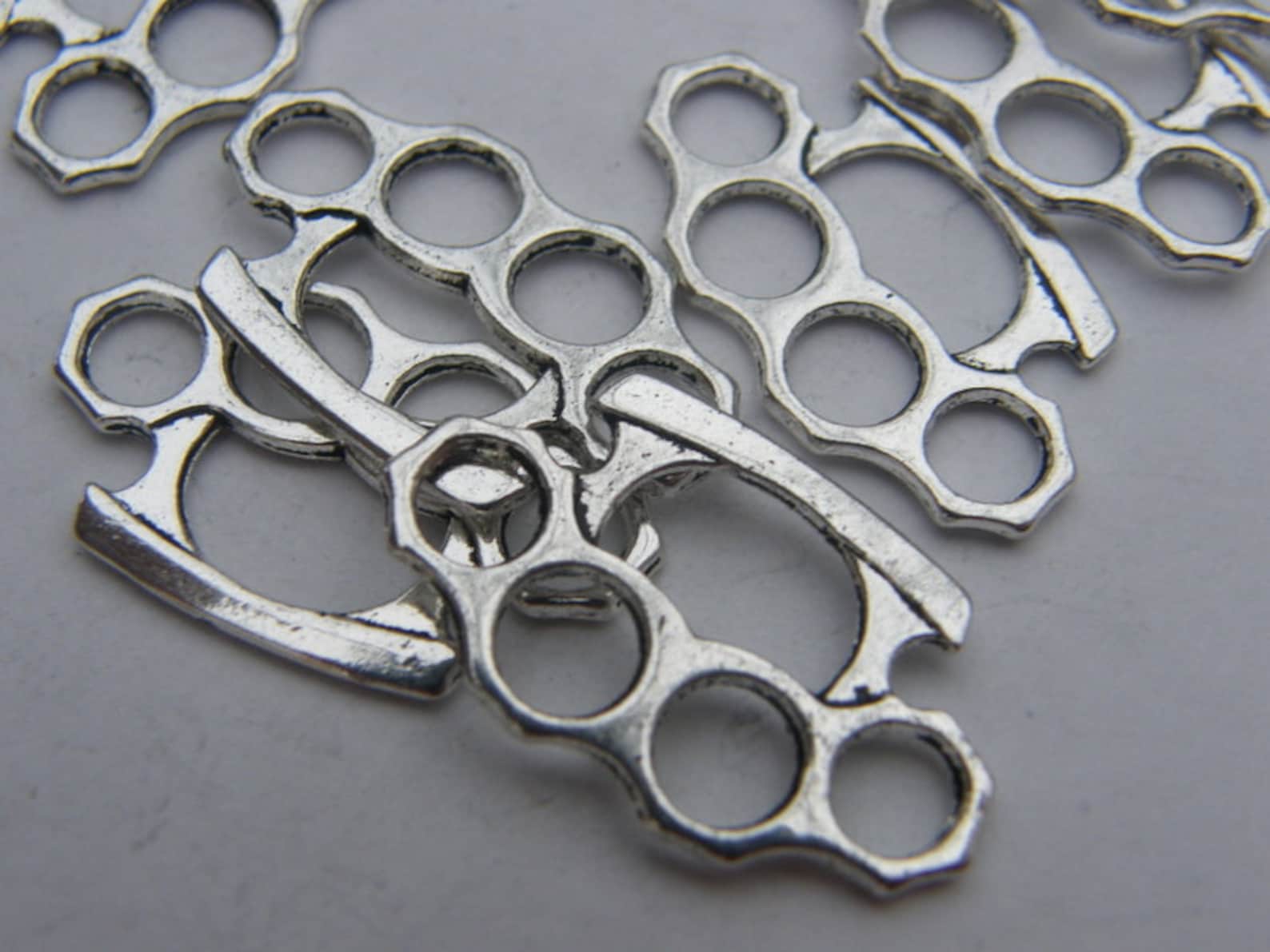 BULK 50 Brass Knuckles Antique Silver Tone G22 Etsy