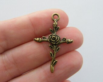 4 Anchor charms antique bronze tone BC32