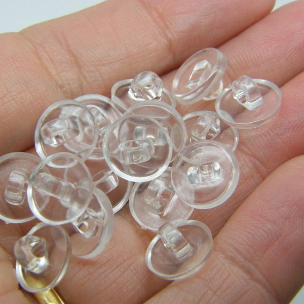 50 Glue on charm base bails 10.5  x 6.5mm clear plastic FS209