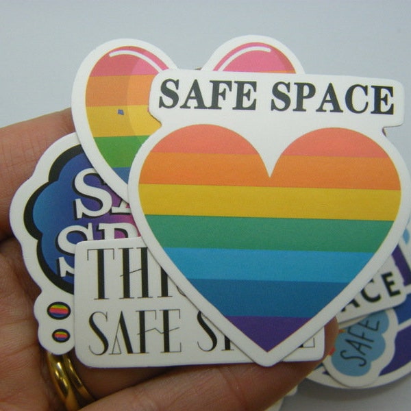 50 Safe space rainbow LGBT themed stickers random mixed paper 15