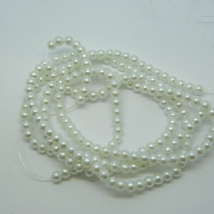 200 perlas de vidrio blanco imitación perla 3 mm B128 imagen 2