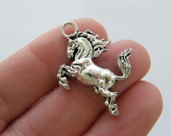 BULK 30 Horse charms antique silver tone A1033