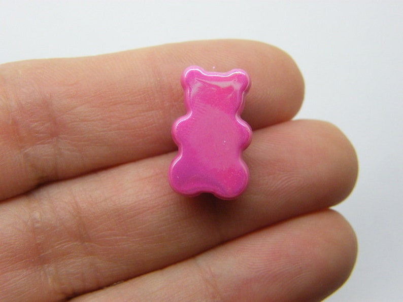 40 Teddy bear beads random mixed AB acrylic BB812 image 4