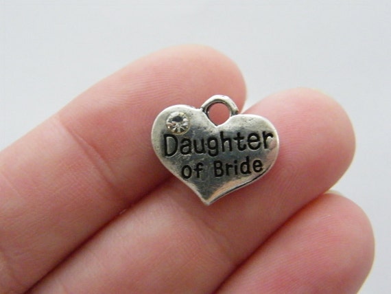 4 Daughter of the bride pendants antique silver tone M397