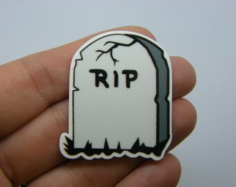 4 Gravestone RIP embellishment cabochons resin HC600