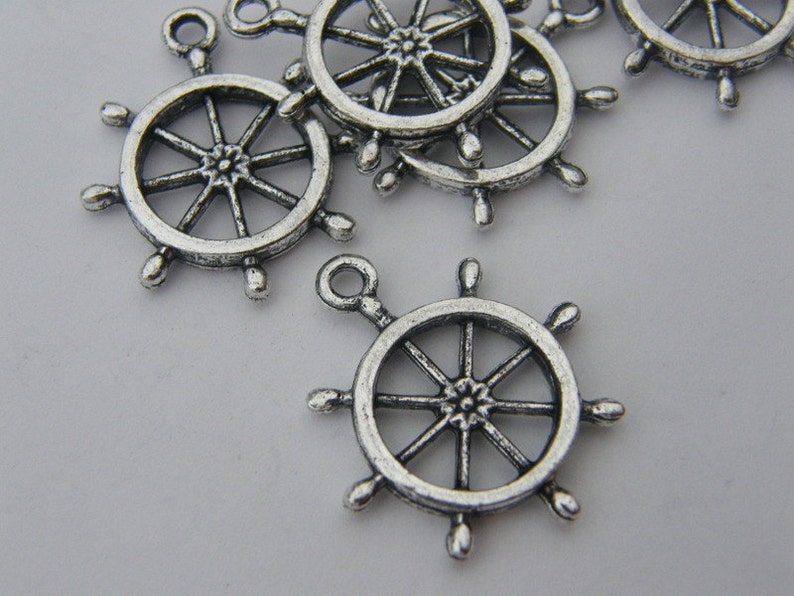 BULK 50 Helm charms antique silver tone SC3