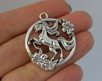 4 paardenhangers antiekzilverkleur A38