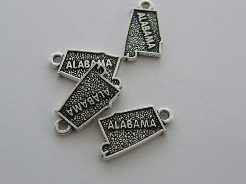 BULK 20 Alabama charms antique silver tone WT155