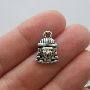 24 Egyptian pharaoh pendants antique silver tone WT63