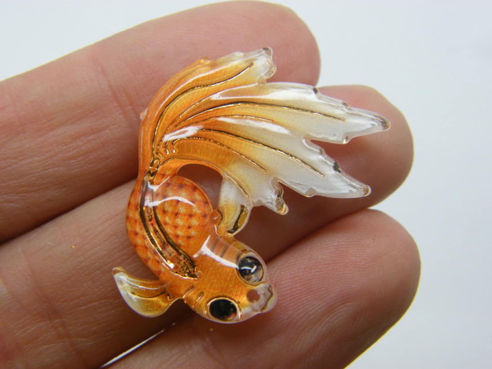 BULK 30 Goldfish Fish Pendants Orange Acrylic FF577 Etsy