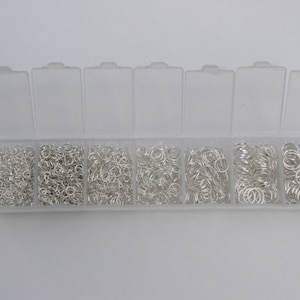 1 Box Assorted Jump Rings 3 to 8mm Silver Plated 1500 Pieces - Etsy
