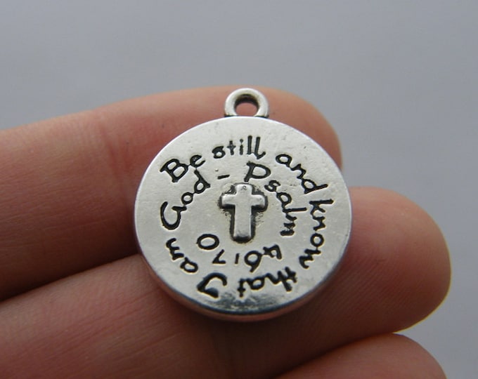 Charm-Anhänger "Be Still And Know That I Am God" – Für Europäische Charm-Armbänder