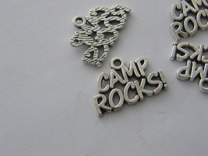 charms antique silver tone M653 BULK 50 Camp rocks