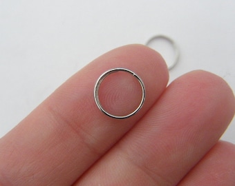 100 Split rings 10mm silver tone FS412