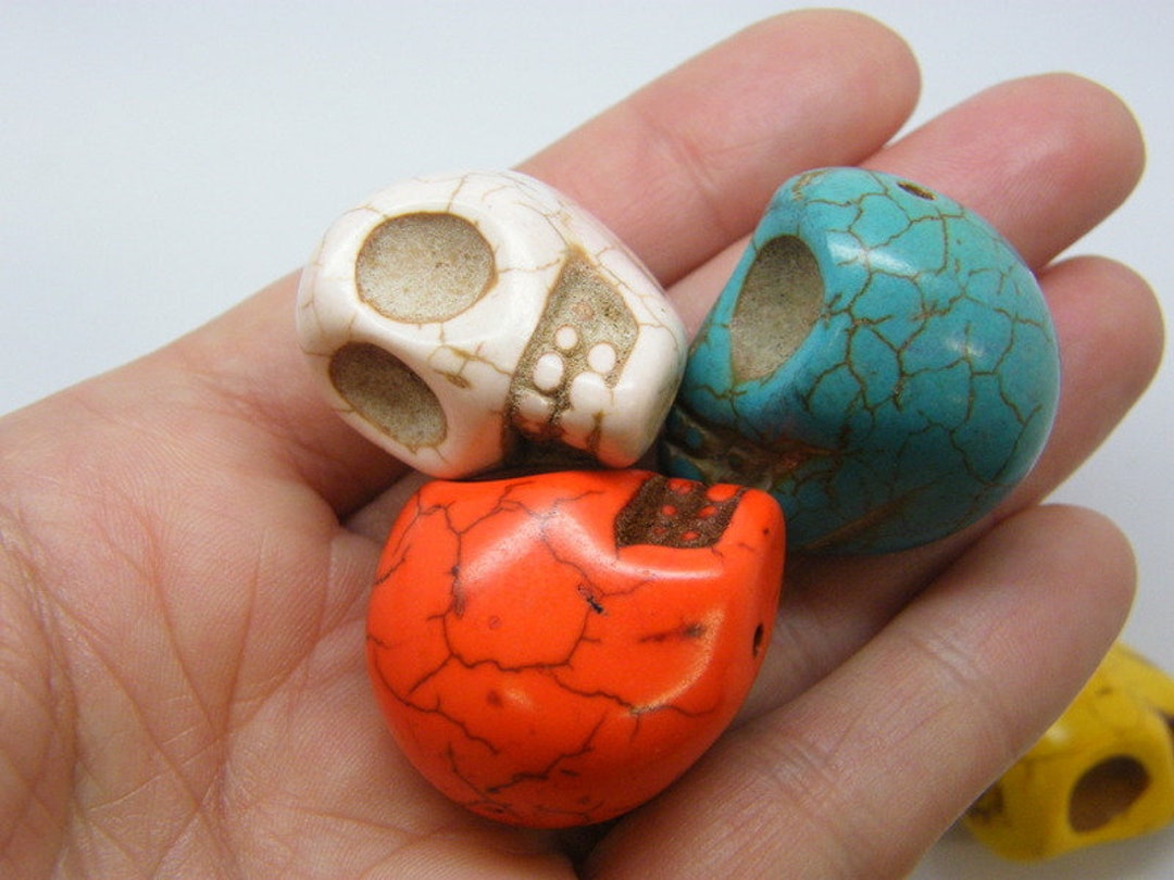 13 Super Stunningly Large Skull Beads Random Mixed HC Etsy