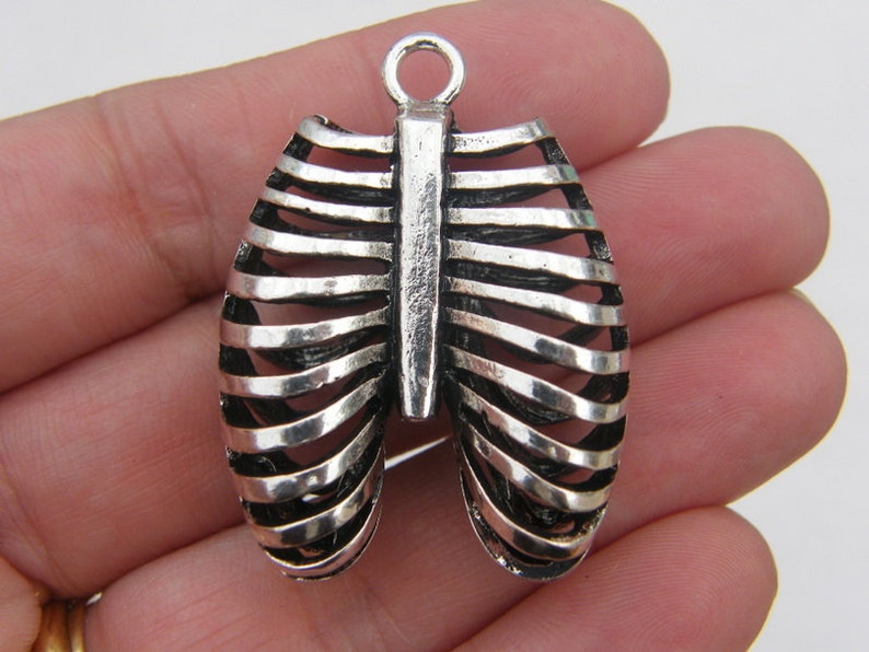 BULK 3 Rib Cage Pendant Antique Silver Tone MD1 - Etsy