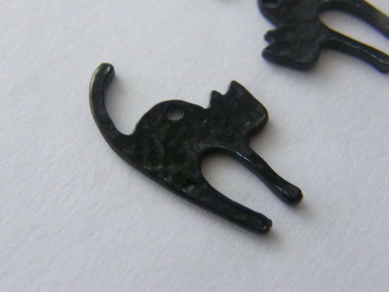 BULK 30 Halloween cat charms black HC115 image 4