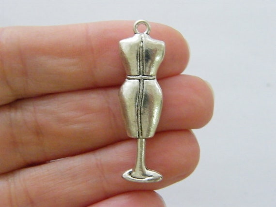 10 Bullet charms antique silver tone G50