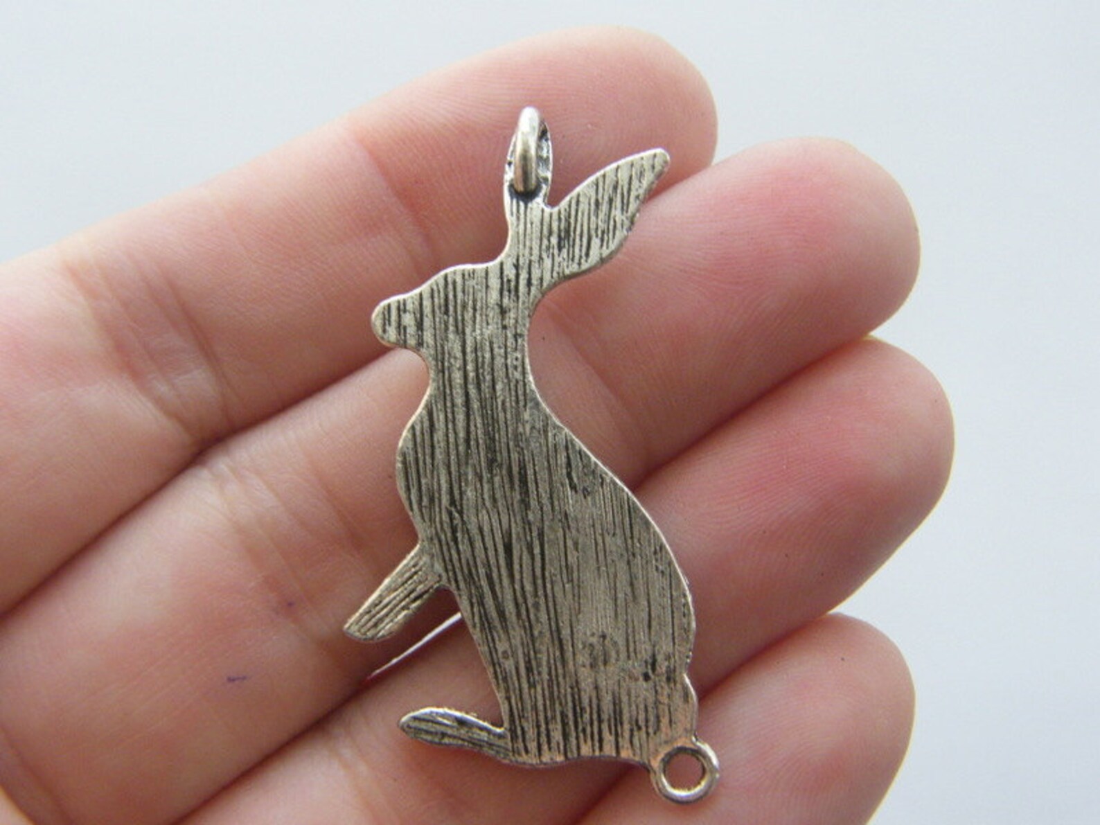 BULK 20 Hare rabbit connector charms antique silver tone A252 Etsy Polska