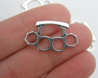 8 Brass Knuckles Antique Silver Tone G22 - Etsy Canada