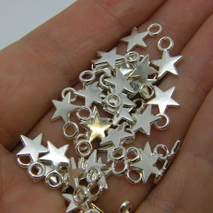 BULK 50 Star charms silver plated tone S35 - SALE 50% OFF