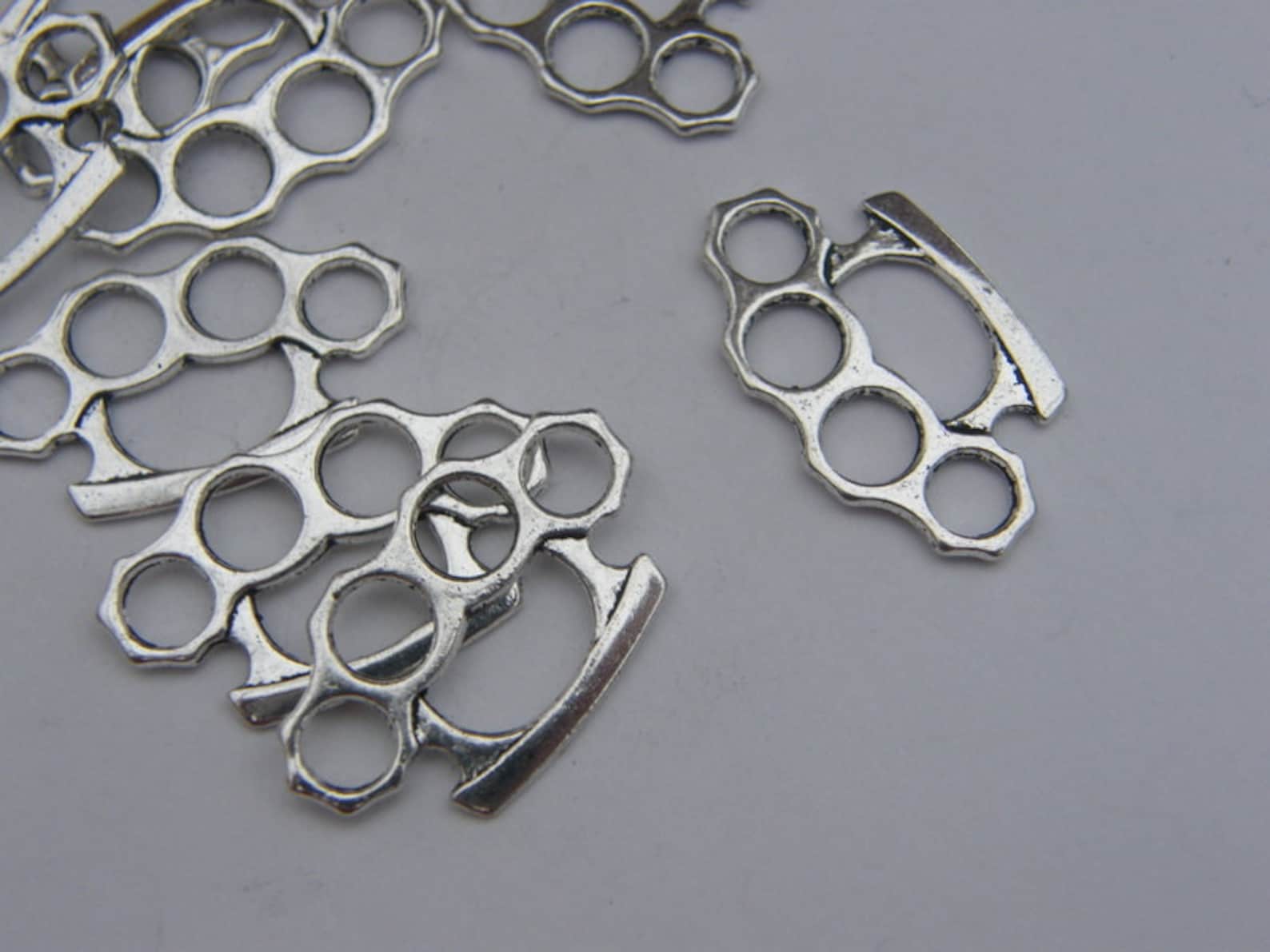 BULK 50 Brass Knuckles Antique Silver Tone G22 Etsy