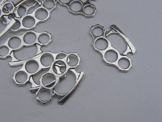 8 Brass Knuckles Antique Silver Tone G22 - Etsy Canada