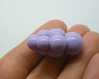 4 Cloud beads purple acrylic S393